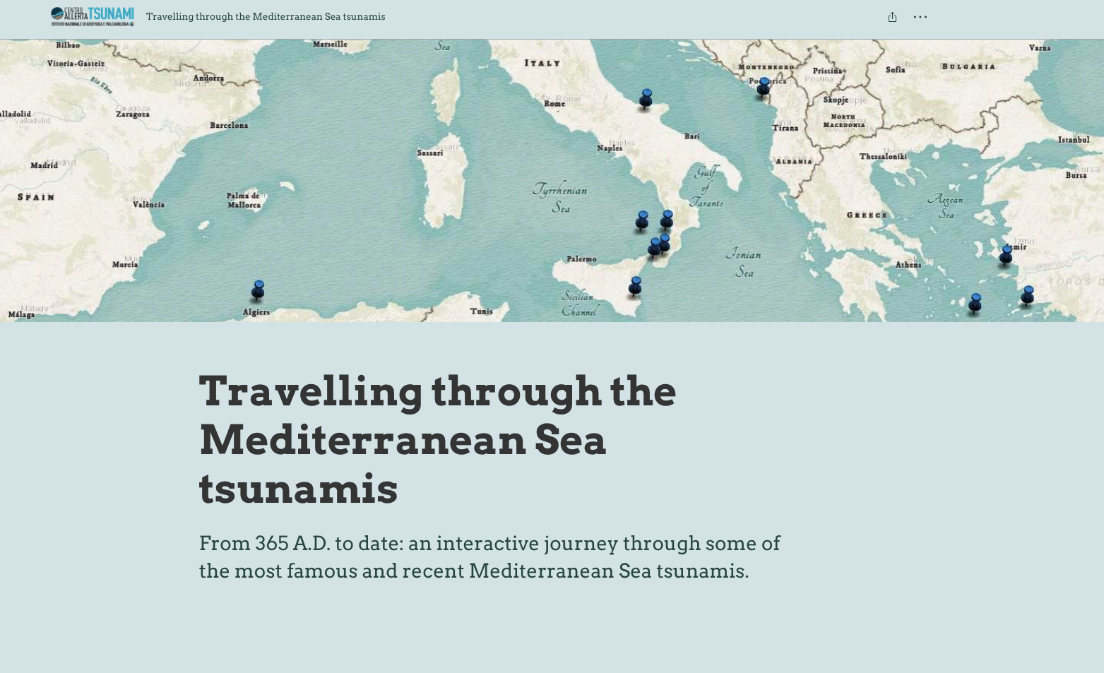 Storymap Travelling through the Mediterranean Sea tsunamis EN Screen